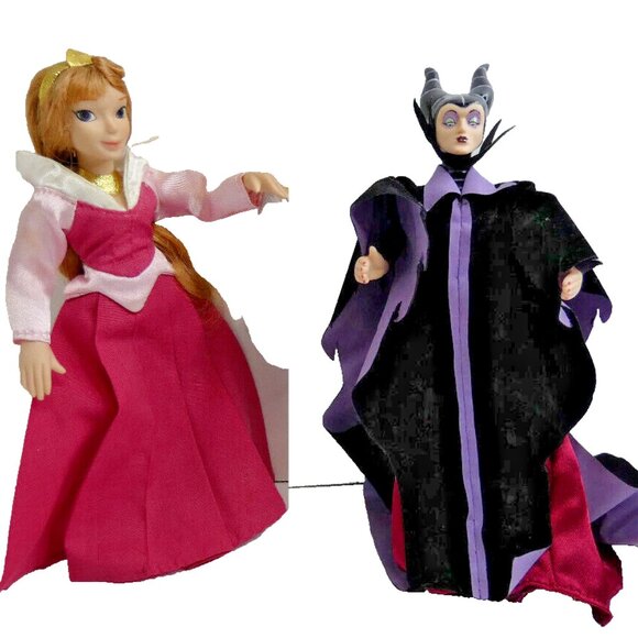 Sleeping Beauty Disney Deagostini Porcelain Dolls Lot of 2 Princess/Maleficent - Picture 1 of 16